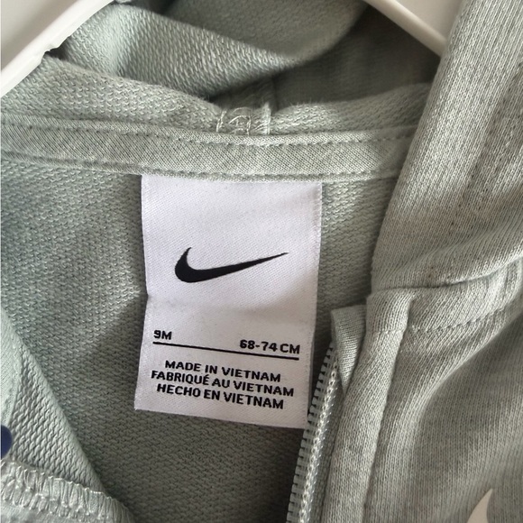 Nike Kids Sage Green Hooded Zip One-Piece - Picture 3 of 3